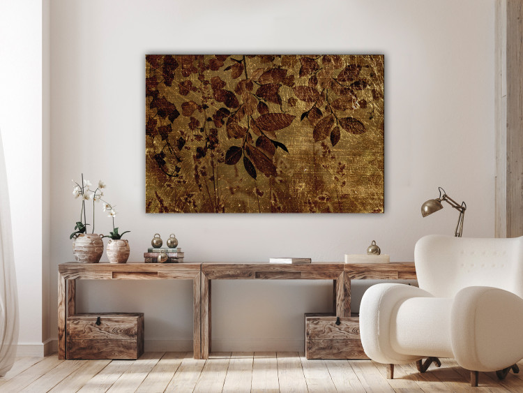 Canvas Delicacy of Nature (1-piece) - landscape in golden vines and ivy 148823 additionalImage 3