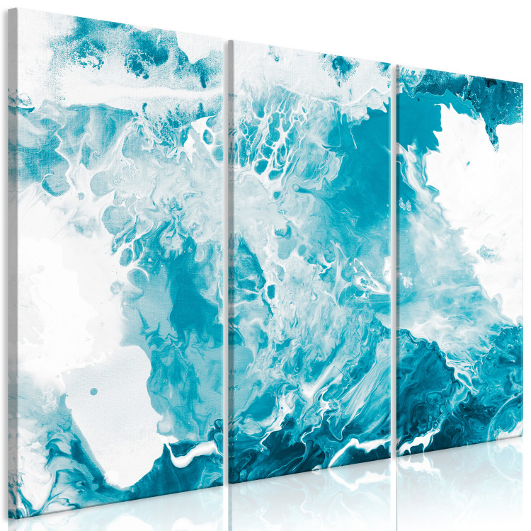 Canvas Art Print Abstract Blue - Marble-Like Marine Colors 151823 additionalImage 2