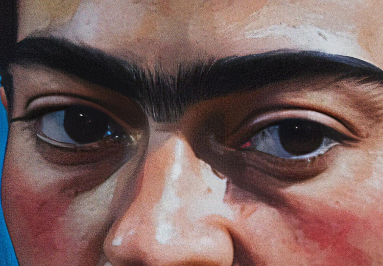 Large canvas print Frida Kahlo - Painterly Portrait of the Artist on a Dark Blue Background [Large Format] 152223 additionalImage 4