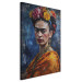 Large canvas print Frida Kahlo - Painterly Portrait of the Artist on a Dark Blue Background [Large Format] 152223 additionalThumb 3