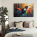 Canvas Art Print Bird in Flight - An Artistic Vision of a Hummingbird on a Painterly Background 159523 additionalThumb 9