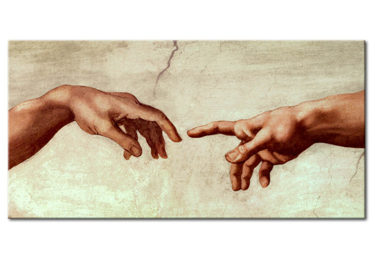 Canvas Art Print The creation of Adam: fragment of painting 49123