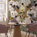 Photo Wallpaper Among the Flowers - fantasy motif with birds and a skull on a floral background 59723 additionalThumb 7