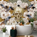 Photo Wallpaper Among the Flowers - fantasy motif with birds and a skull on a floral background 59723 additionalThumb 8