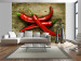 Wall Mural Spicy Flavours - Chili Peppers with Stems on a Wooden Board 59823