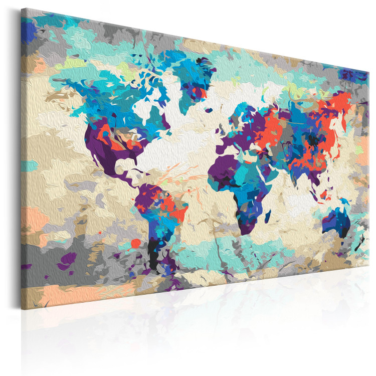 Paint by number World Map (Blue & Red) 107133 additionalImage 5