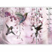 Photo Wallpaper Flying birds - motif of hummingbirds among flowers in pink shades 108033 additionalThumb 1
