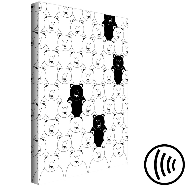 Canvas Print Enchanted Bears (1-part) - Animal World in Black and White 114533 additionalImage 6