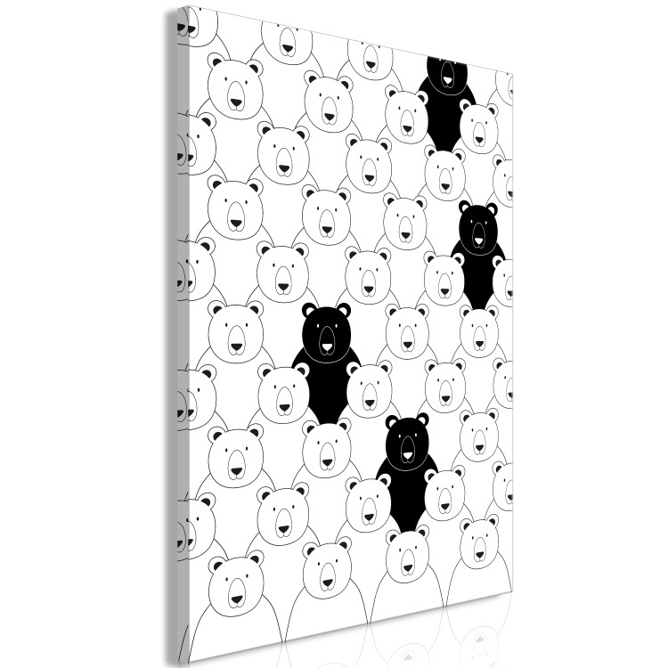 Canvas Print Enchanted Bears (1-part) - Animal World in Black and White 114533 additionalImage 2