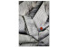 Canvas Art Print Nature scale - black and white leaves with a small orange detail 116533