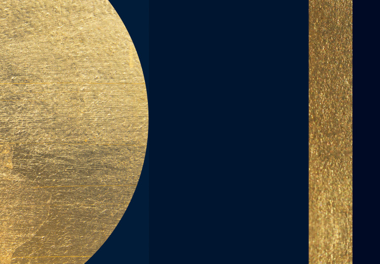 Wall Poster Indigo - modern geometric abstraction in blue and gold circles 117333 additionalImage 9