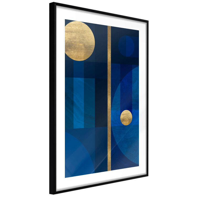 Wall Poster Indigo - modern geometric abstraction in blue and gold circles 117333 additionalImage 13