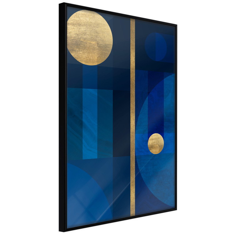 Wall Poster Indigo - modern geometric abstraction in blue and gold circles 117333 additionalImage 10