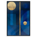 Wall Poster Indigo - modern geometric abstraction in blue and gold circles 117333 additionalThumb 24