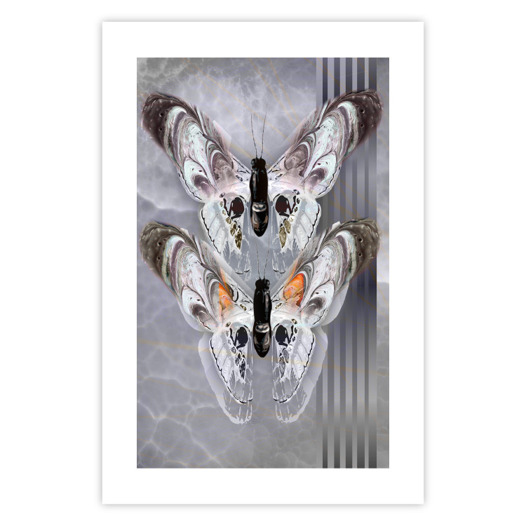 Poster Pair of Butterflies - modern composition with insects on a non-uniform background 118333 additionalImage 19