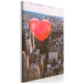 Canvas Print City rythm - a red heart against the background of a large city 120433 additionalThumb 2