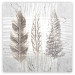 Wall Poster Three Leaves - light composition with a plant motif on a marble background 120833