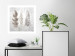 Wall Poster Three Leaves - light composition with a plant motif on a marble background 120833 additionalThumb 3