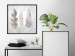 Wall Poster Three Leaves - light composition with a plant motif on a marble background 120833 additionalThumb 4