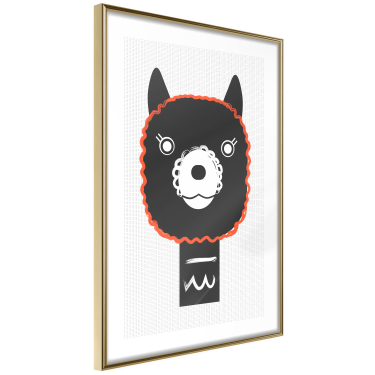 Poster Decorative Alpaca - funny gray animal with orange outline 123133 additionalImage 8