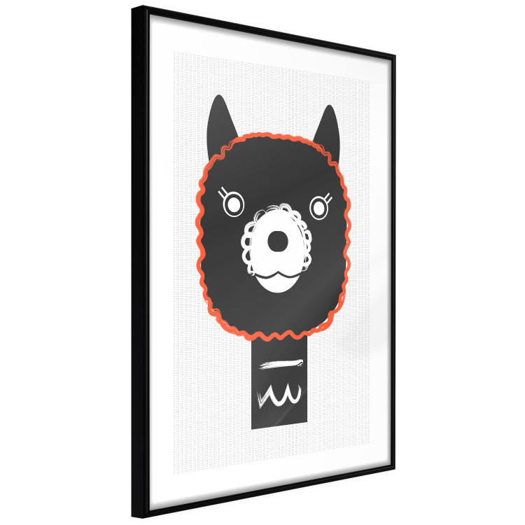 Poster Decorative Alpaca - funny gray animal with orange outline 123133 additionalImage 13