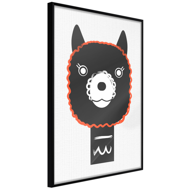 Poster Decorative Alpaca - funny gray animal with orange outline 123133 additionalImage 12