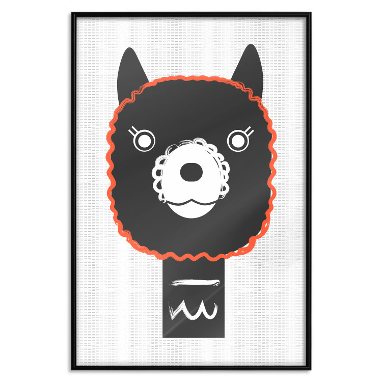 Poster Decorative Alpaca - funny gray animal with orange outline 123133 additionalImage 24