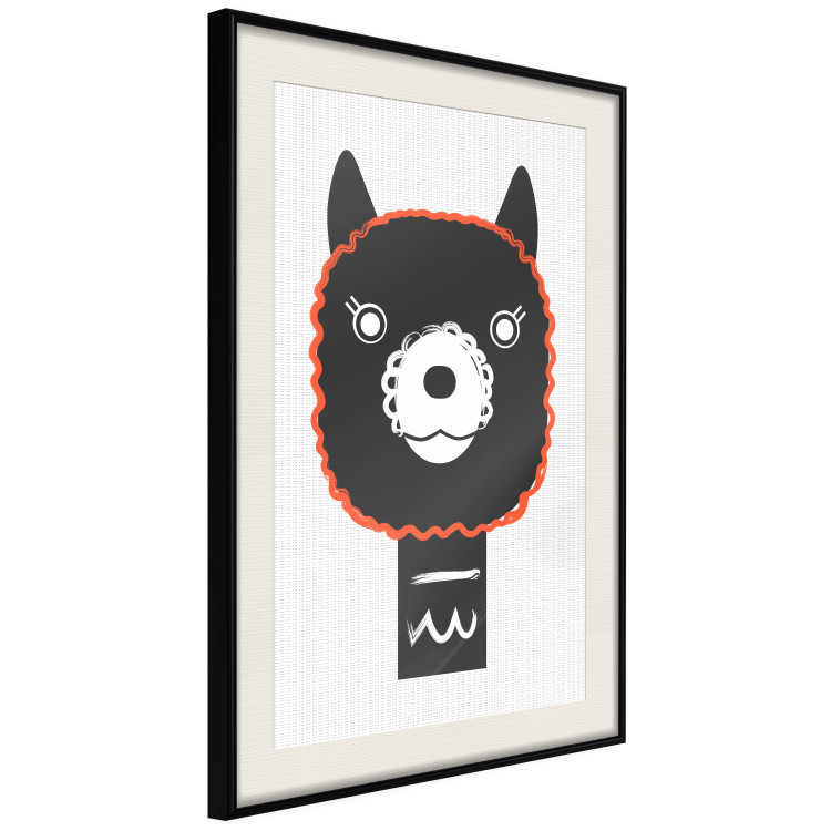 Poster Decorative Alpaca - funny gray animal with orange outline 123133 additionalImage 3