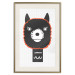 Poster Decorative Alpaca - funny gray animal with orange outline 123133 additionalThumb 19