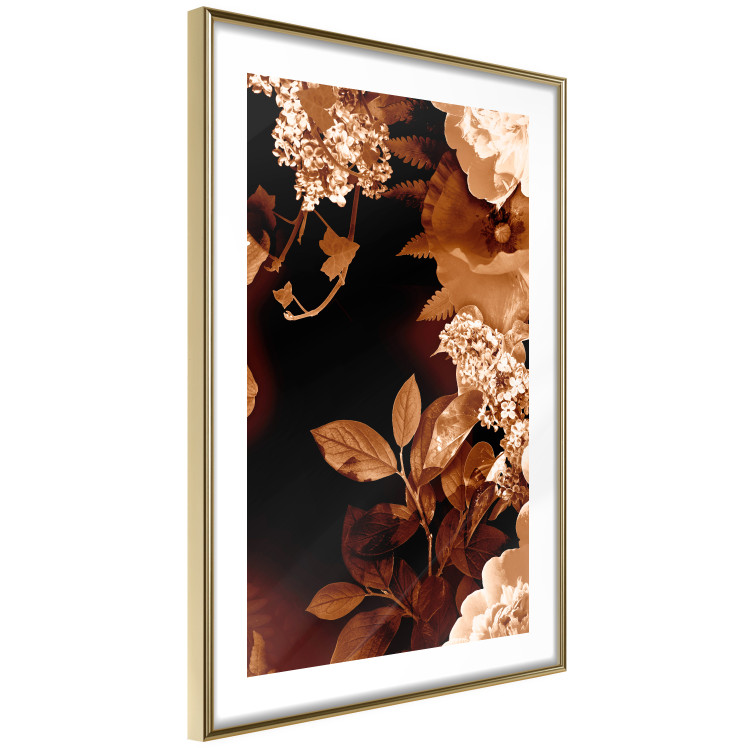 Wall Poster September Night - flowers and leaves in autumn colors on black background 123933 additionalImage 8