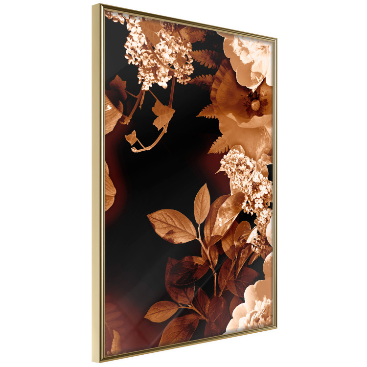 Wall Poster September Night - flowers and leaves in autumn colors on black background 123933 additionalImage 14