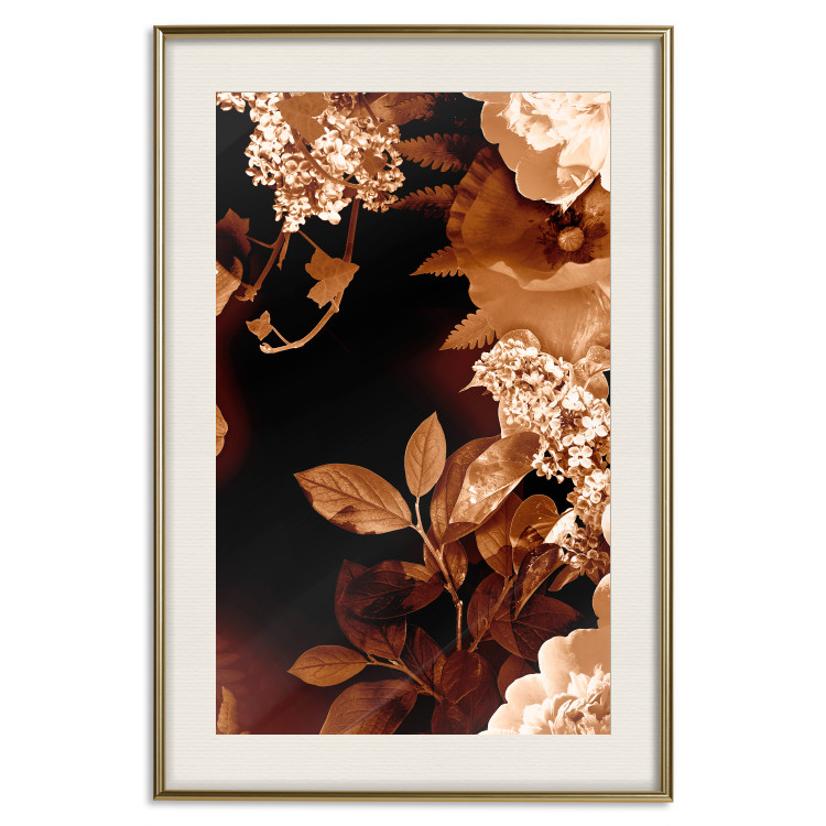 Wall Poster September Night - flowers and leaves in autumn colors on black background 123933 additionalImage 20