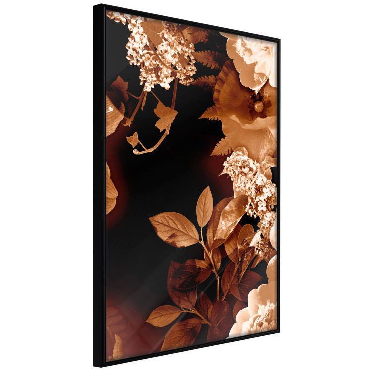 Wall Poster September Night - flowers and leaves in autumn colors on black background 123933 additionalImage 10