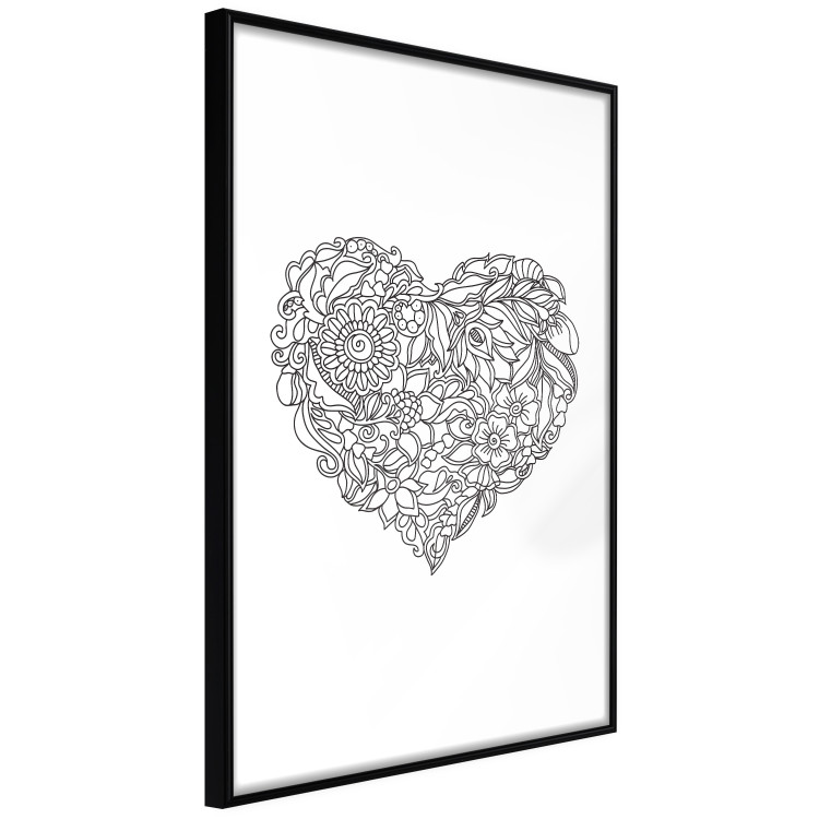 Wall Poster Ethnic Heart - heart made of black patterns on a white background 125233 additionalImage 10