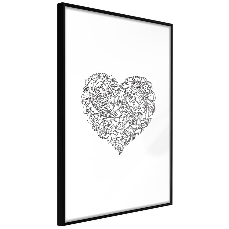 Wall Poster Ethnic Heart - heart made of black patterns on a white background 125233 additionalImage 11