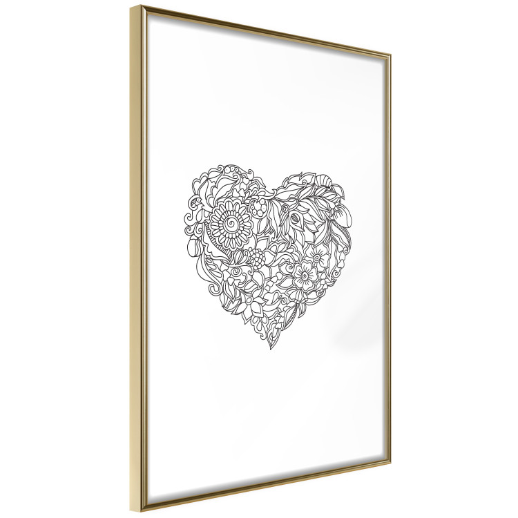 Wall Poster Ethnic Heart - heart made of black patterns on a white background 125233 additionalImage 6