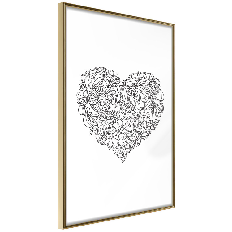 Wall Poster Ethnic Heart - heart made of black patterns on a white background 125233 additionalImage 14