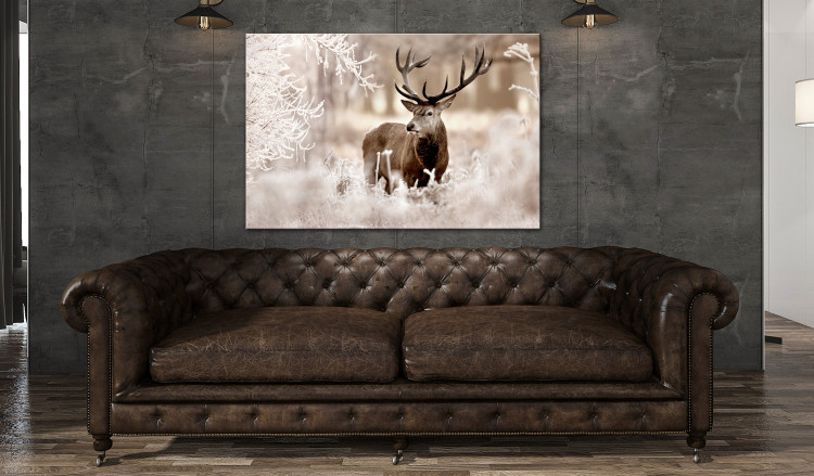 Large canvas print Deer in Sepia [Large Format] 125533 additionalImage 6