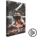Canvas Print Campfire - Abstraction in the style of vintage and retro with a copper kettle on a burning campfire amidst 126833 additionalThumb 6