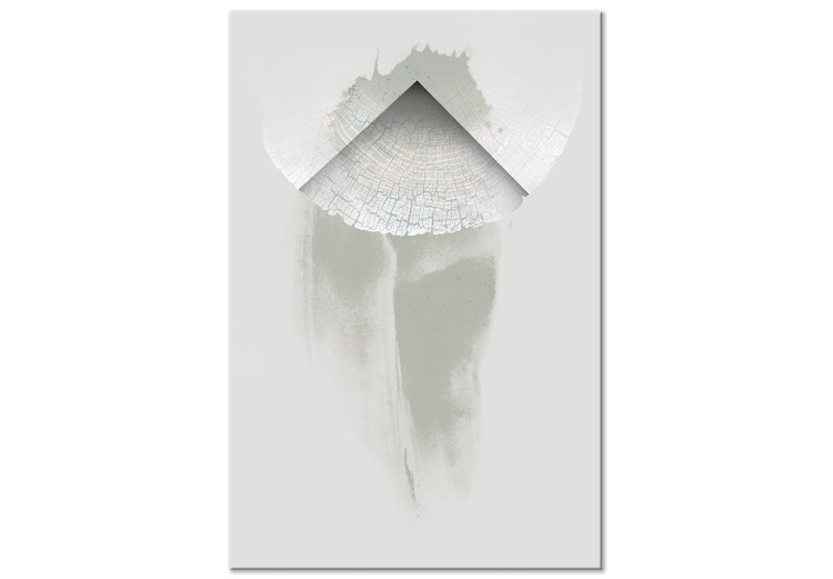 Canvas Cross-section of a tree - an abstract composition with a natural motif showing a tree trunk structure in a gray color 127333
