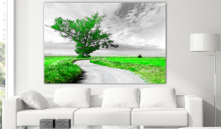 Large canvas print Tree near the Road - Green [Large Format] 128733 additionalImage 6