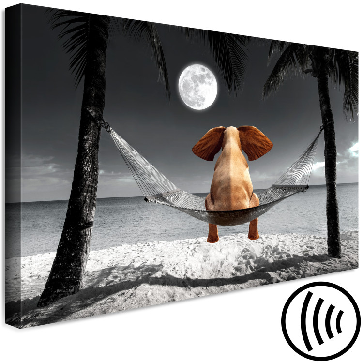 Canvas Print Elephant on a Hammock (1-part) wide - fantasy animal on a beach 128833 additionalImage 6