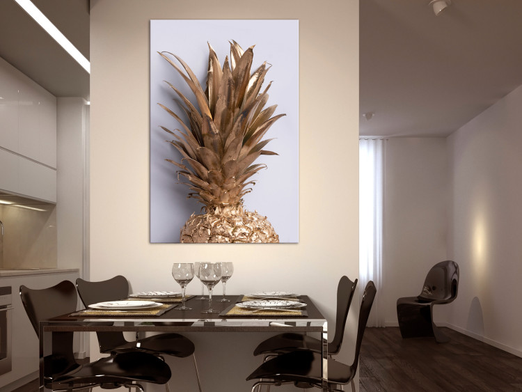 Canvas Golden Fruit (1-part) vertical - still life of a golden pineapple 129333 additionalImage 3