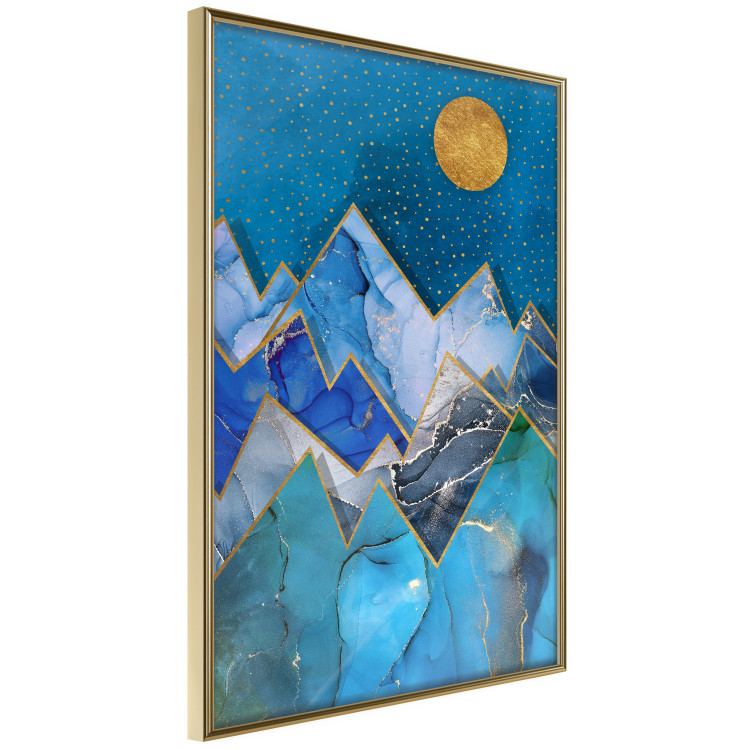 Poster Night Stroll - geometric abstraction with mountain landscape and moon 129433 additionalImage 12