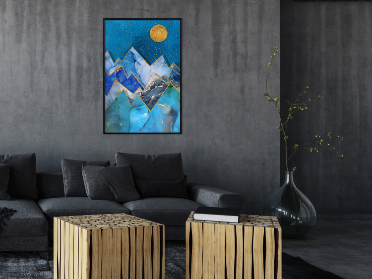 Poster Night Stroll - geometric abstraction with mountain landscape and moon 129433 additionalImage 4