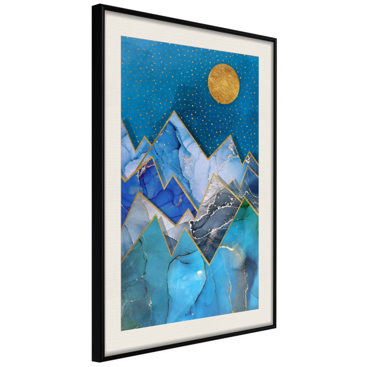 Poster Night Stroll - geometric abstraction with mountain landscape and moon 129433 additionalImage 2