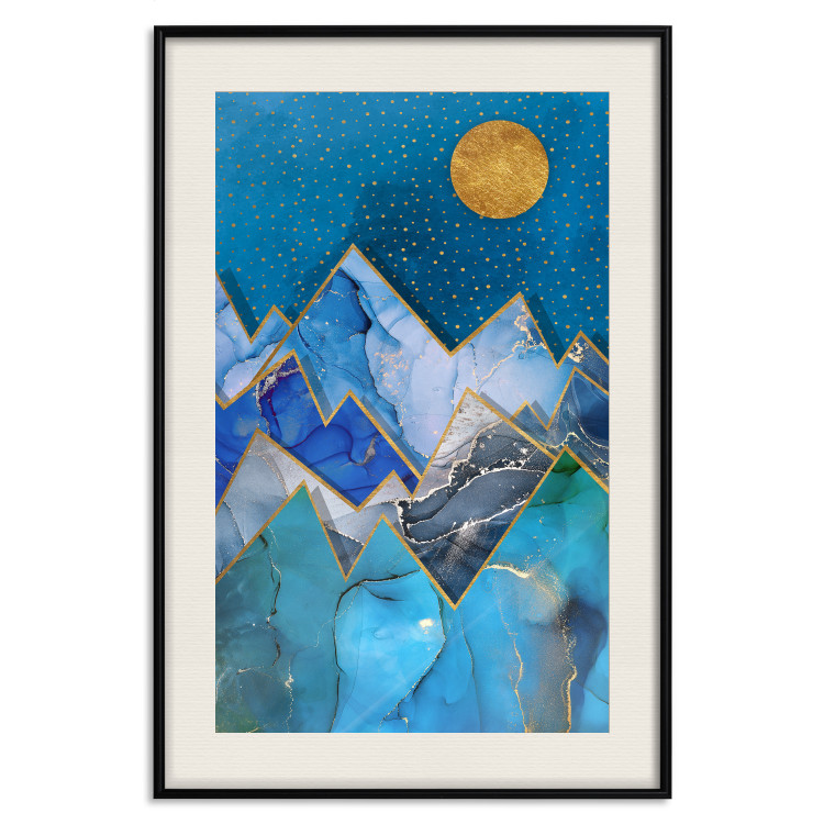 Poster Night Stroll - geometric abstraction with mountain landscape and moon 129433 additionalImage 19