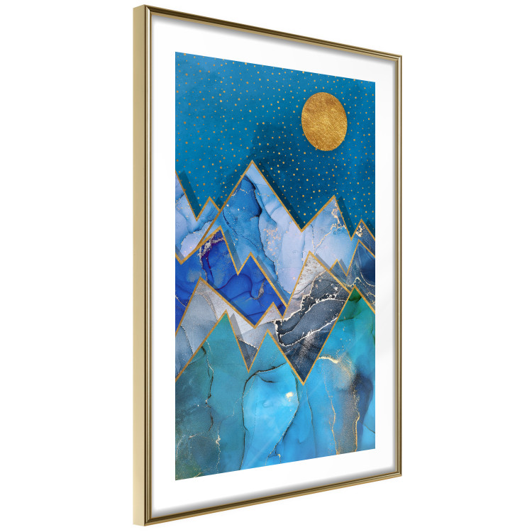 Poster Night Stroll - geometric abstraction with mountain landscape and moon 129433 additionalImage 9