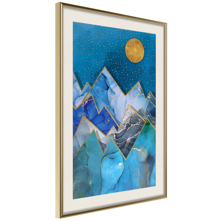 Poster Night Stroll - geometric abstraction with mountain landscape and moon 129433 additionalImage 3