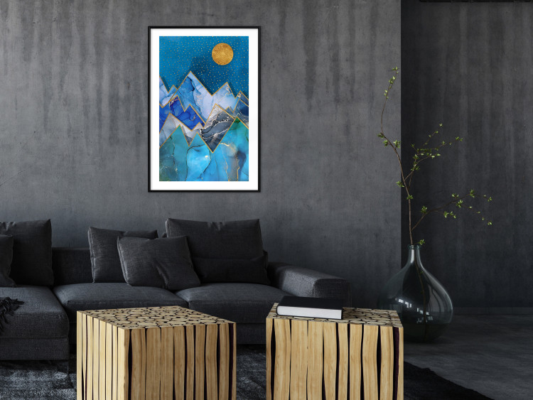 Poster Night Stroll - geometric abstraction with mountain landscape and moon 129433 additionalImage 23